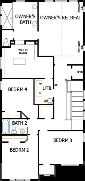 2D floor plan layout of this home in Revel Crossing at Wolf Ranch - The Panorama Collection, Colorado Springs, CO (Image 3).