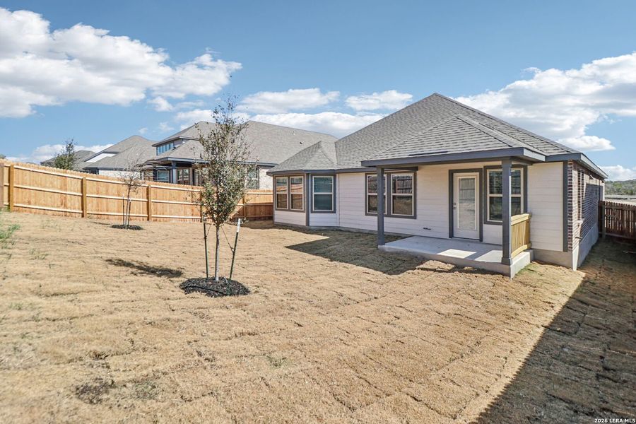 Exterior details and patio area of a home in Arcadia Ridge - Classic Series, San Antonio (Image 31).