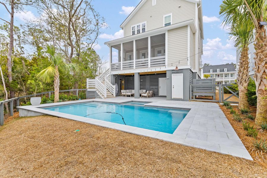 Exterior details and patio area of a home in Carolina Park: Riverside, Mount Pleasant (Image 23). Exterior details and patio area of a home in Carolina Park: Riverside, Mount Pleasant (Image 23).