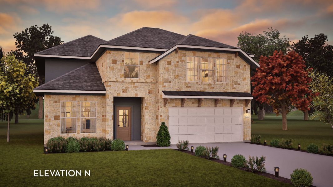 Representative exterior photo of a completed home built from the Hayden by CastleRock Communities in Santa Rita Ranch, Liberty Hill, TX (Image 22).