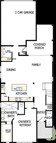 2D floor plan layout of this home in Goodland – Garden Series, Grand Prairie, TX (Image 2).