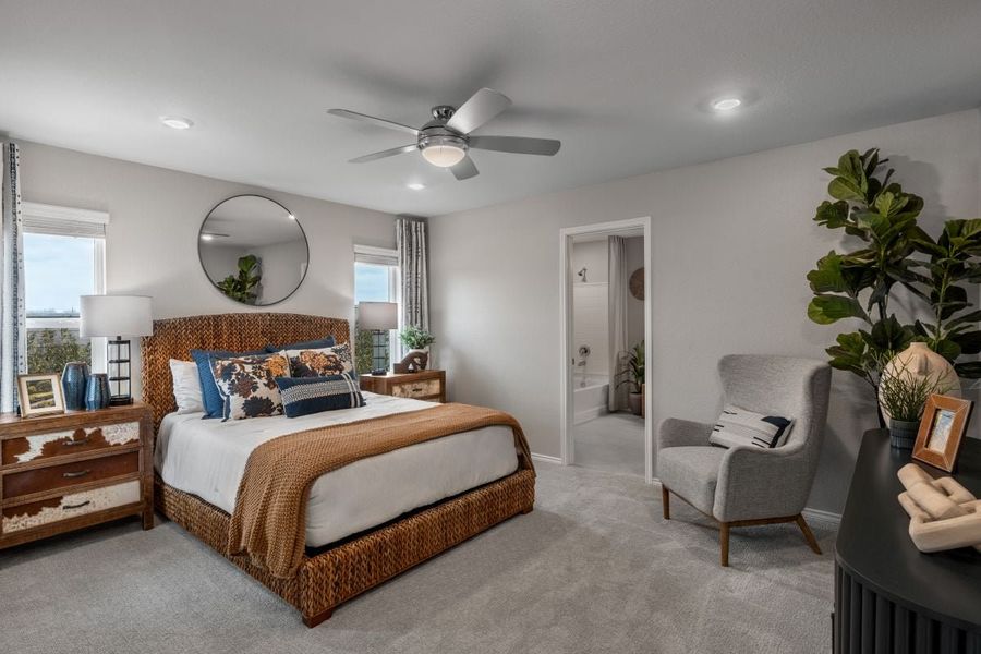 Representative furnished interior of a home built from the 1605 Modeled by KB Home in Watermill-Heritage Collection, Uhland (Image 8).