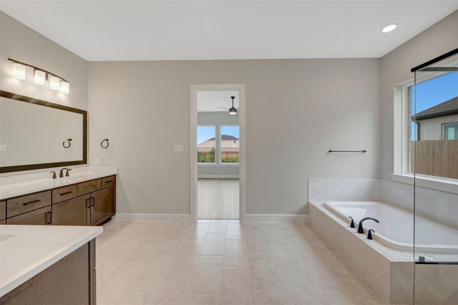 Furnished interior view inside a new home in Jordan Ranch - Premier Collection, Fulshear (Image 3).