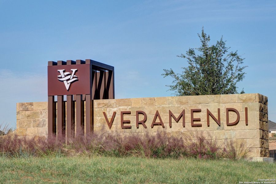 Front exterior of a new home in Veramendi 60', New Braunfels, TX, highlighting curb appeal (Image 2).