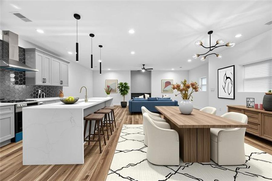 Furnished interior view inside a new home in , Atlanta (Image 1).