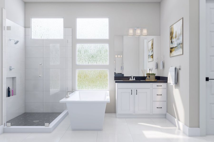 Representative furnished interior of a home built from the Carmine by Tri Pointe Homes in Trillium, Richmond (Image 24).