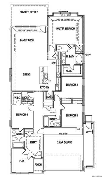 2D floor plan layout of this home in Windsong, Boerne, TX (Image 4).
