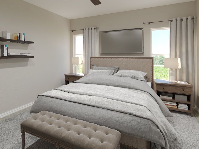 Furnished interior view inside a new home in Cibolo Hills West - Spring Series, Fort Worth (Image 6). Furnished interior view inside a new home in Cibolo Hills West - Spring Series, Fort Worth (Image 6).