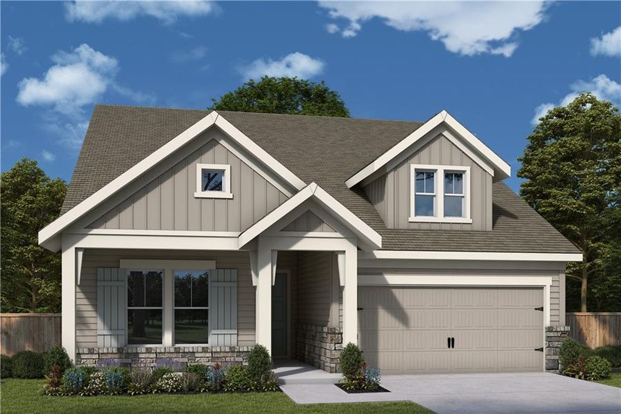 Front exterior of a home in the Maple Grove at Towne Lake community, located in Woodstock, GA (Image 3).