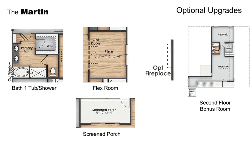 2D floor plan layout for the Martin by D.R. Horton in Brookside, Richlands, NC (Image 5).