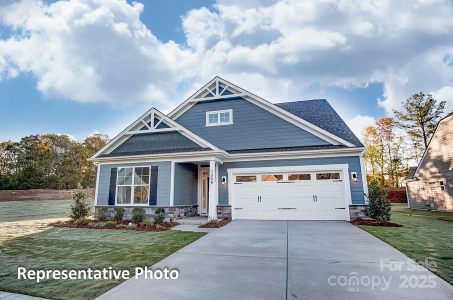 Front exterior of a new home in Villas at Prestwick, Mooresville, NC, highlighting curb appeal (Image 22).
