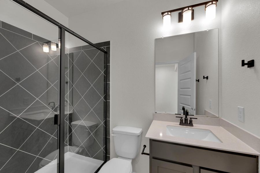 Furnished interior view inside a new home in Salerno - Classic Collection, Round Rock (Image 11). Furnished interior view inside a new home in Salerno - Classic Collection, Round Rock (Image 11).