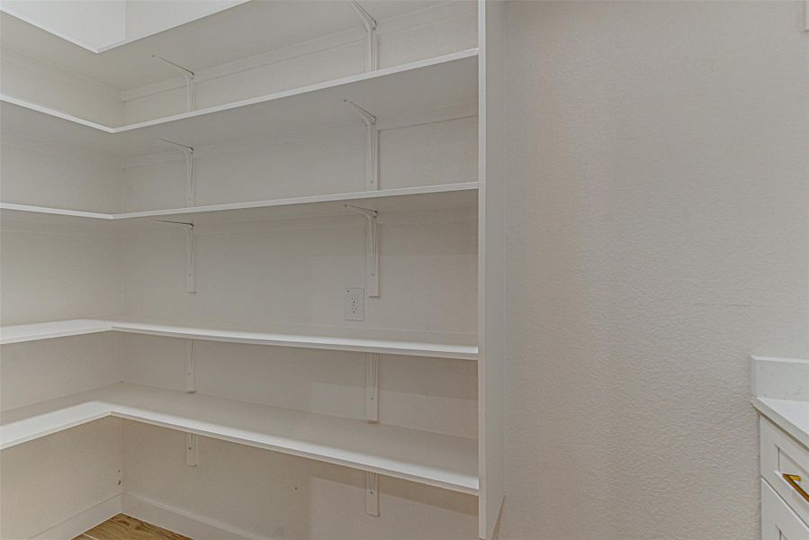 Spacious walk-in Pantry.