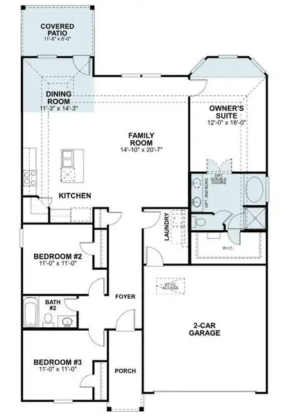 2D floor plan layout of this home in Sorella, Tomball, TX (Image 4).