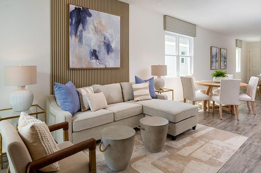 Furnished interior view inside a new home in Liberty Station, Orange City (Image 3). Furnished interior view inside a new home in Liberty Station, Orange City (Image 3).