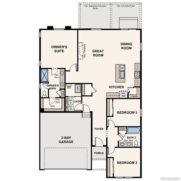 2D floor plan layout of this home in Sweetgrass, Dacono, CO (Image 2).