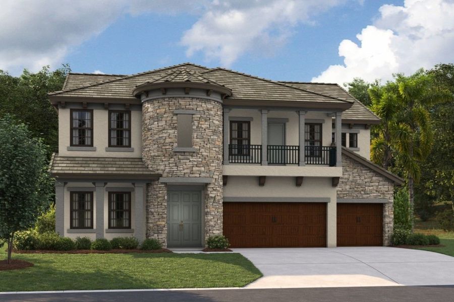 Representative exterior photo of a completed home built from the Granada I by Homes by WestBay in Two Rivers, Zephyrhills, FL (Image 6).