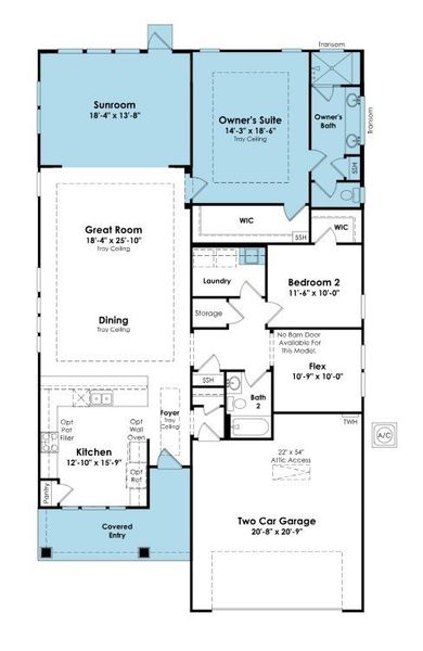 2D floor plan layout of this home in Cresswind at Spring Haven, Newnan, GA (Image 3).