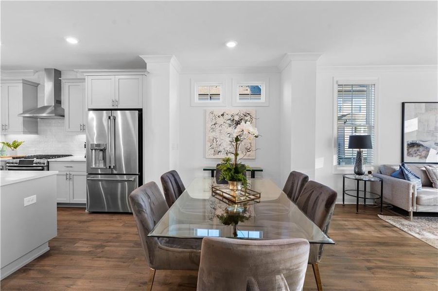 Furnished interior view inside a new home in Brackley Townhomes, Cumming (Image 37). Furnished interior view inside a new home in Brackley Townhomes, Cumming (Image 37).