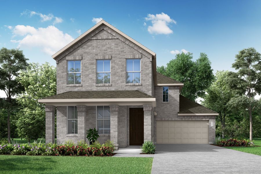 Representative exterior photo of a completed home built from the Bergamot by Tri Pointe Homes in Union Park, Little Elm, TX (Image 2). Representative exterior photo of a completed home built from the Bergamot by Tri Pointe Homes in Union Park, Little Elm, TX (Image 2).