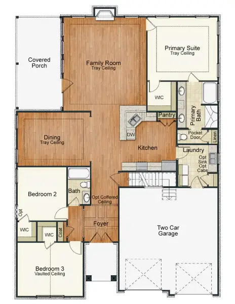 2D floor plan layout for the Somerset by Keystone Homes NC in Weybridge, Burlington, NC (Image 5).