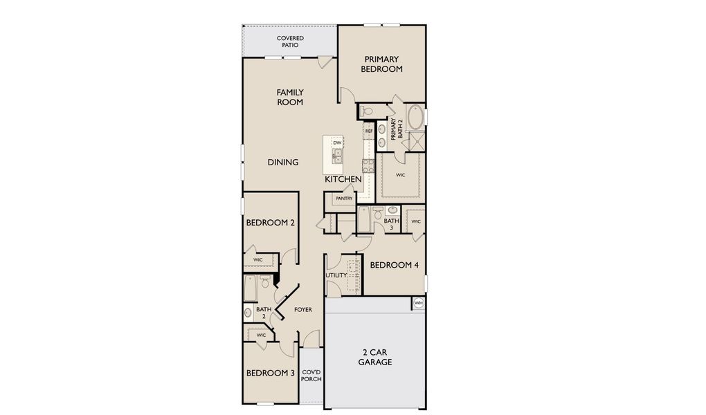 2D floor plan layout for the Hamilton by Ashton Woods in Blue Heron Estates, Mont Belvieu, TX (Image 3).