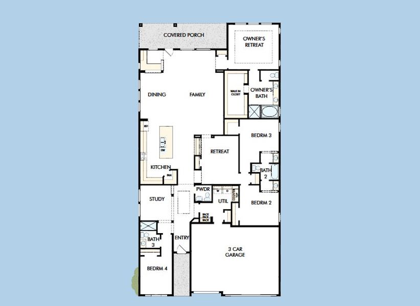 2D floor plan layout for the The Garland by David Weekley Homes in Audubon – Vision Collection, Magnolia, TX (Image 3).