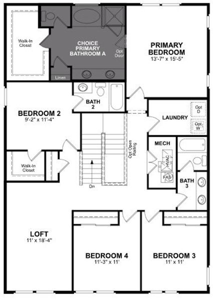 2D floor plan layout of this home in Willows at Bella Vista Farms, San Tan Valley, AZ (Image 5).