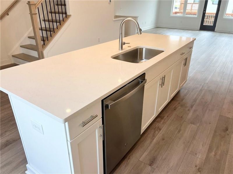 Kitchen featuring light wood-style floors