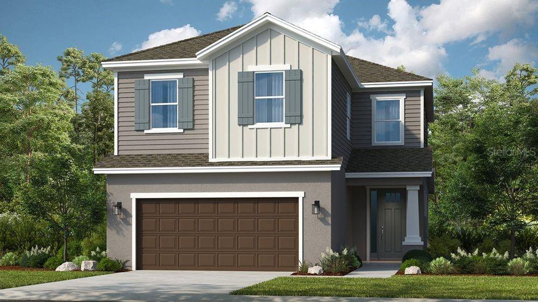 Front exterior of a new home in Westview, Kissimmee, FL, highlighting curb appeal (Image 1). Front exterior of a new home in Westview, Kissimmee, FL, highlighting curb appeal (Image 1).