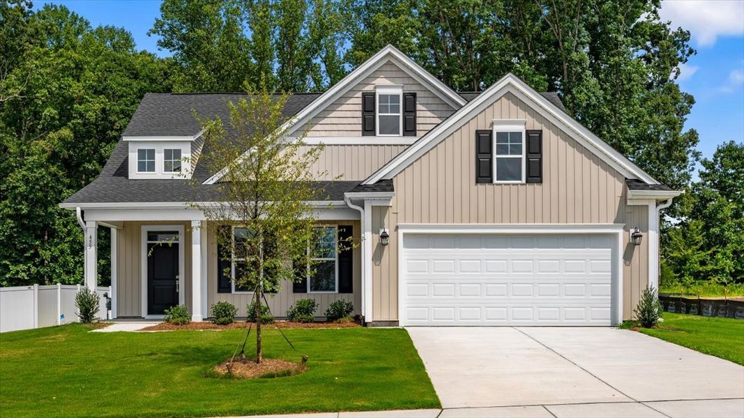 Front exterior of a new home in Fieldstone, Lexington, NC, highlighting curb appeal (Image 1). Front exterior of a new home in Fieldstone, Lexington, NC, highlighting curb appeal (Image 1).
