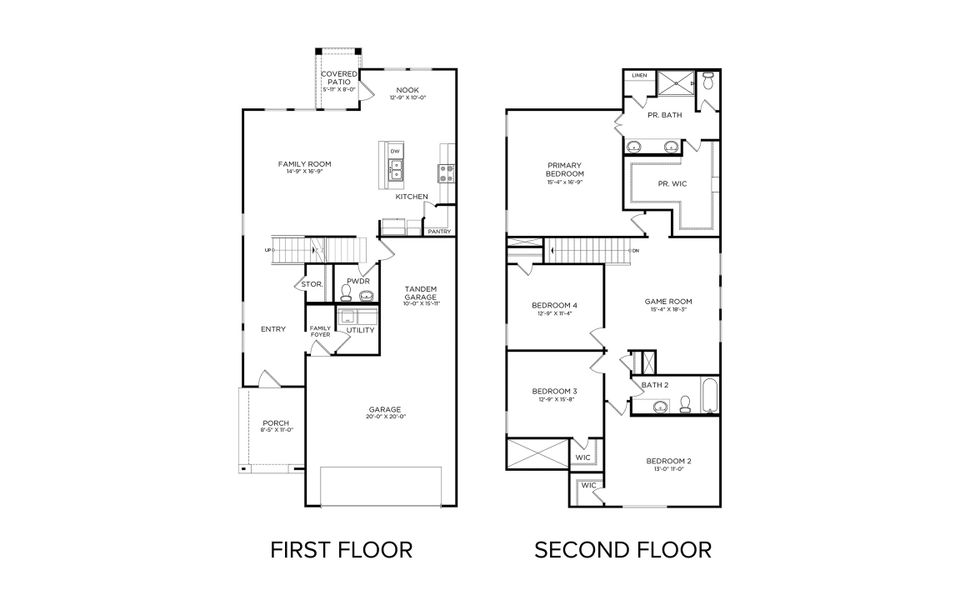 2D floor plan layout for the Sweetwater III Mustang Meadows 40s by Brohn Homes in Mustang Meadows, Waller, TX (Image 3).