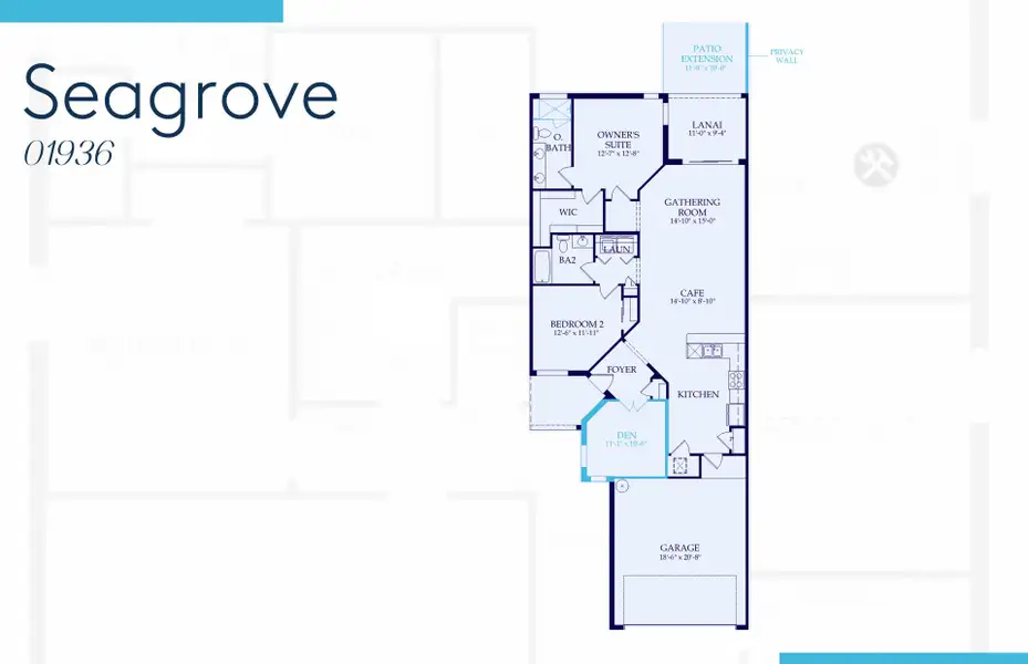 2D floor plan layout of this home in Del Webb Naples, Ave Maria, FL (Image 5).