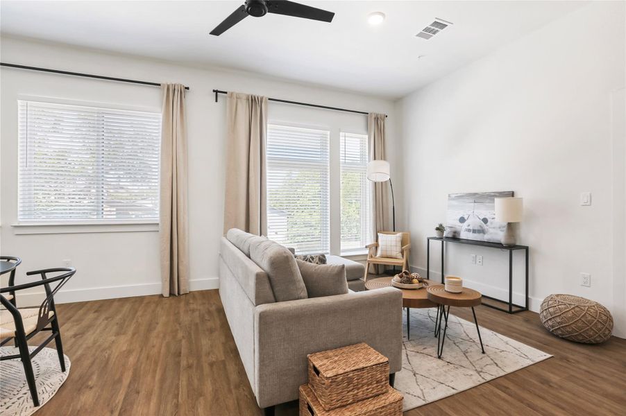 Furnished interior view inside a new home in East Grove Condominiums, Austin (Image 6).