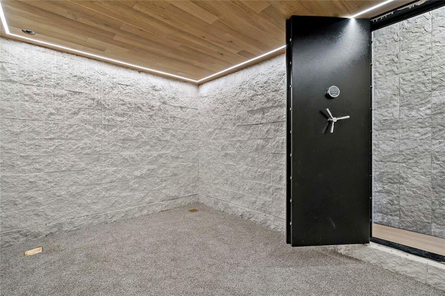 Hidden, climate controlled storm shelter-- electric outlets connected; or  use as a safe room for your valuables
