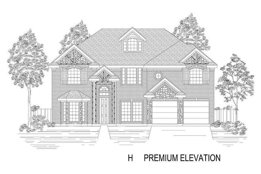 Representative rendering of the exterior for the Remington 2F (w/Media) by First Texas Homes (Image 13).