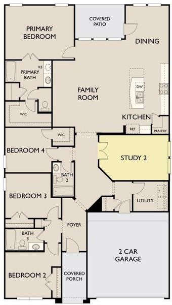 2D floor plan layout of this home in Dellrose, Hockley, TX (Image 3).