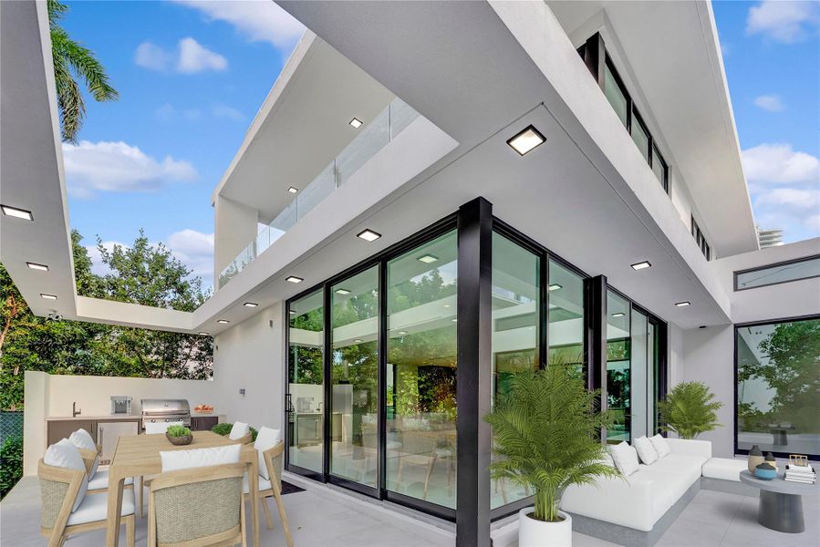 Exterior details and patio area of a home in , Miami (Image 39). Exterior details and patio area of a home in , Miami (Image 39).