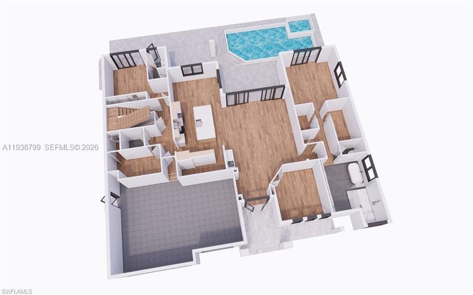 2D floor plan layout of this home in , Marco Island, FL (Image 3).