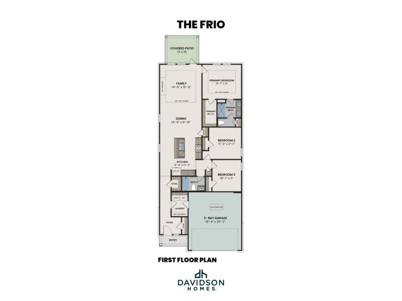 2D floor plan layout for the The Frio F by Davidson Homes LLC in Heartland, Heartland, TX (Image 3). 2D floor plan layout for the The Frio F by Davidson Homes LLC in Heartland, Heartland, TX (Image 3).