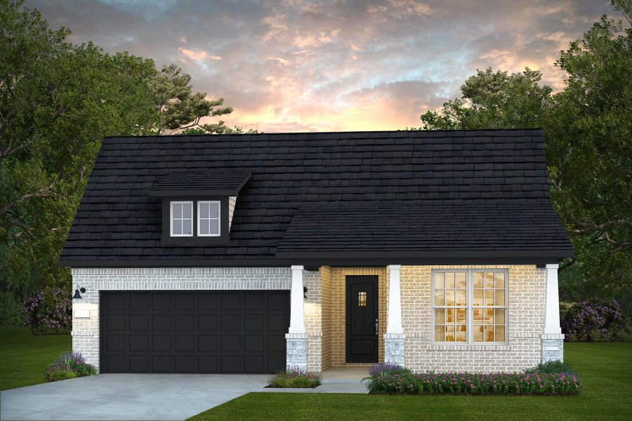 Representative exterior photo of a completed home built from the Prestige by Del Webb in Del Webb Fulshear, Fulshear, TX (Image 23). Representative exterior photo of a completed home built from the Prestige by Del Webb in Del Webb Fulshear, Fulshear, TX (Image 23).