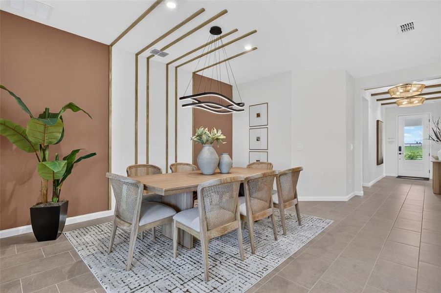 Furnished interior view inside a new home in Pasadena Ridge Master, Dade City (Image 10).