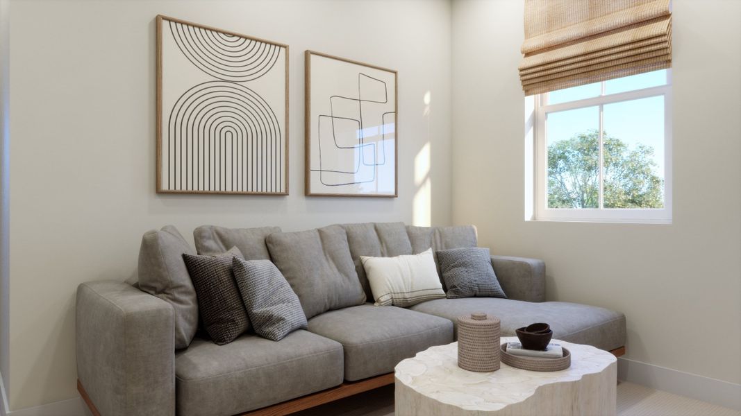 Representative furnished interior of a home built from the 2501 by Risewell Homes in Harvest Crossing, Aurora (Image 11).
