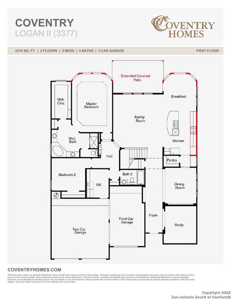 2D floor plan layout of this home in Megan's Landing, Castroville, TX (Image 4).