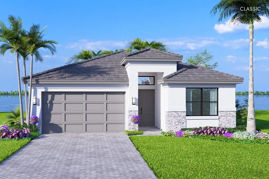 Representative exterior photo of a completed home built from the Ibis II by GL Homes in Valencia Vista at Riverland, Port St. Lucie, FL (Image 1). Representative exterior photo of a completed home built from the Ibis II by GL Homes in Valencia Vista at Riverland, Port St. Lucie, FL (Image 1).