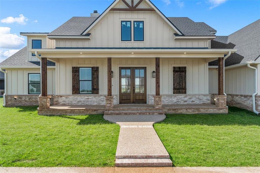 Front exterior of a new home in , Lorena, TX, highlighting curb appeal (Image 25).