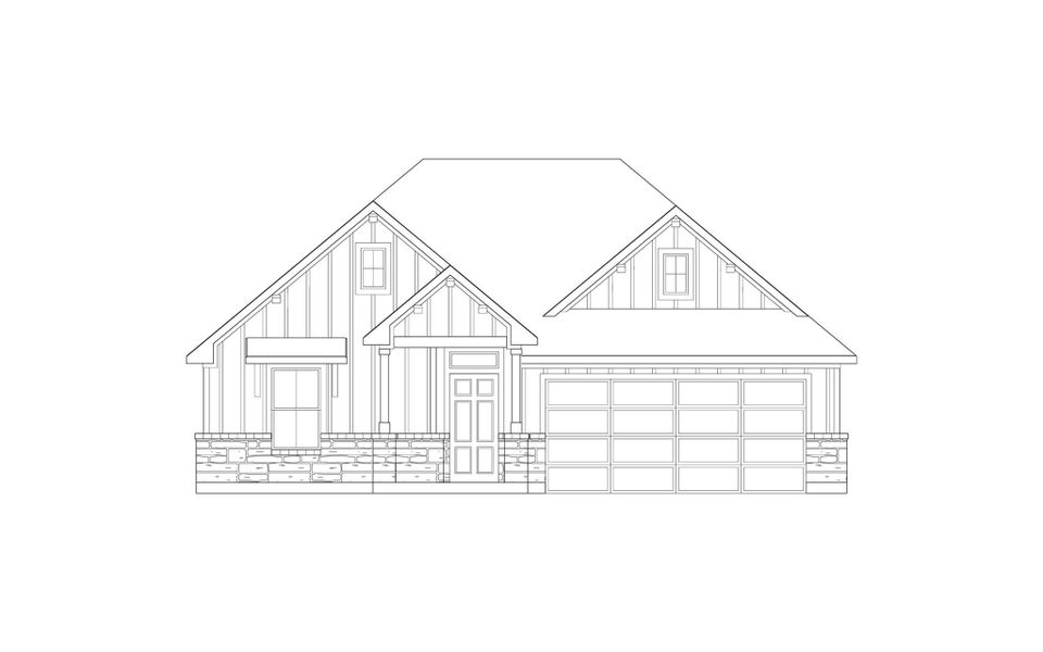 Exterior rendering of this home design in Prairie Winds, Hutto, TX (Image 3). Exterior rendering of this home design in Prairie Winds, Hutto, TX (Image 3).