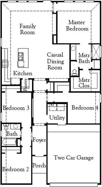 2D floor plan layout of this home in Hulen Trails, Fort Worth, TX (Image 5).