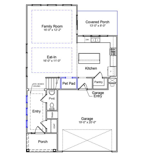2D floor plan layout of this home in Renaissance at White Oak, Garner, NC (Image 3). 2D floor plan layout of this home in Renaissance at White Oak, Garner, NC (Image 3).