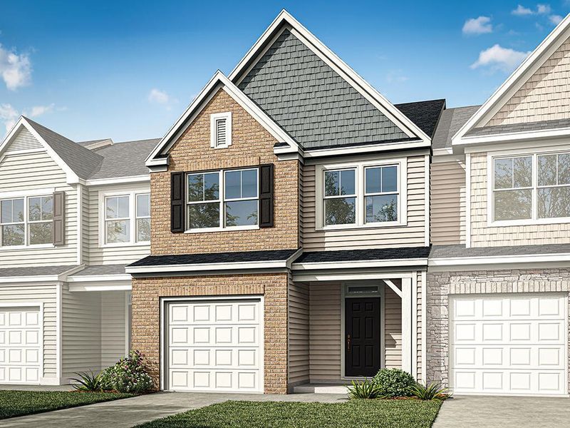 Representative exterior photo of a completed home built from the Ashland by Eastwood Homes in East Main Townes, Spartanburg, SC (Image 6). Representative exterior photo of a completed home built from the Ashland by Eastwood Homes in East Main Townes, Spartanburg, SC (Image 6).